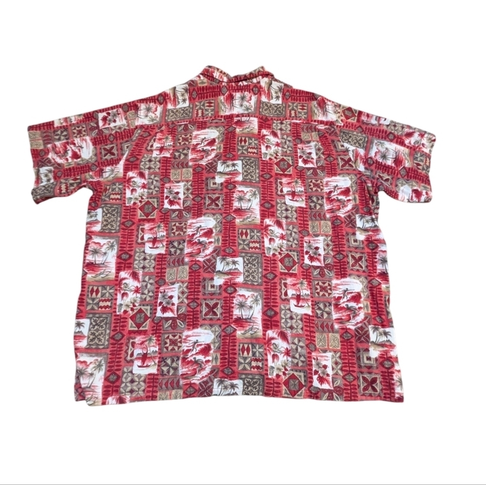 Vintage Hilo Hattie Hawaiian Original Shirt Red Brown White 5XL Retro Aloha - Picture 2 of 7